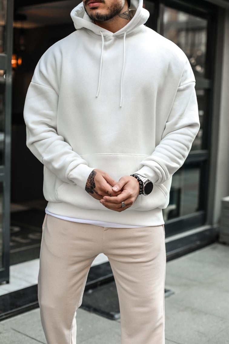 Oversize Basic Kapüşonlu Unisex Sweatshirt