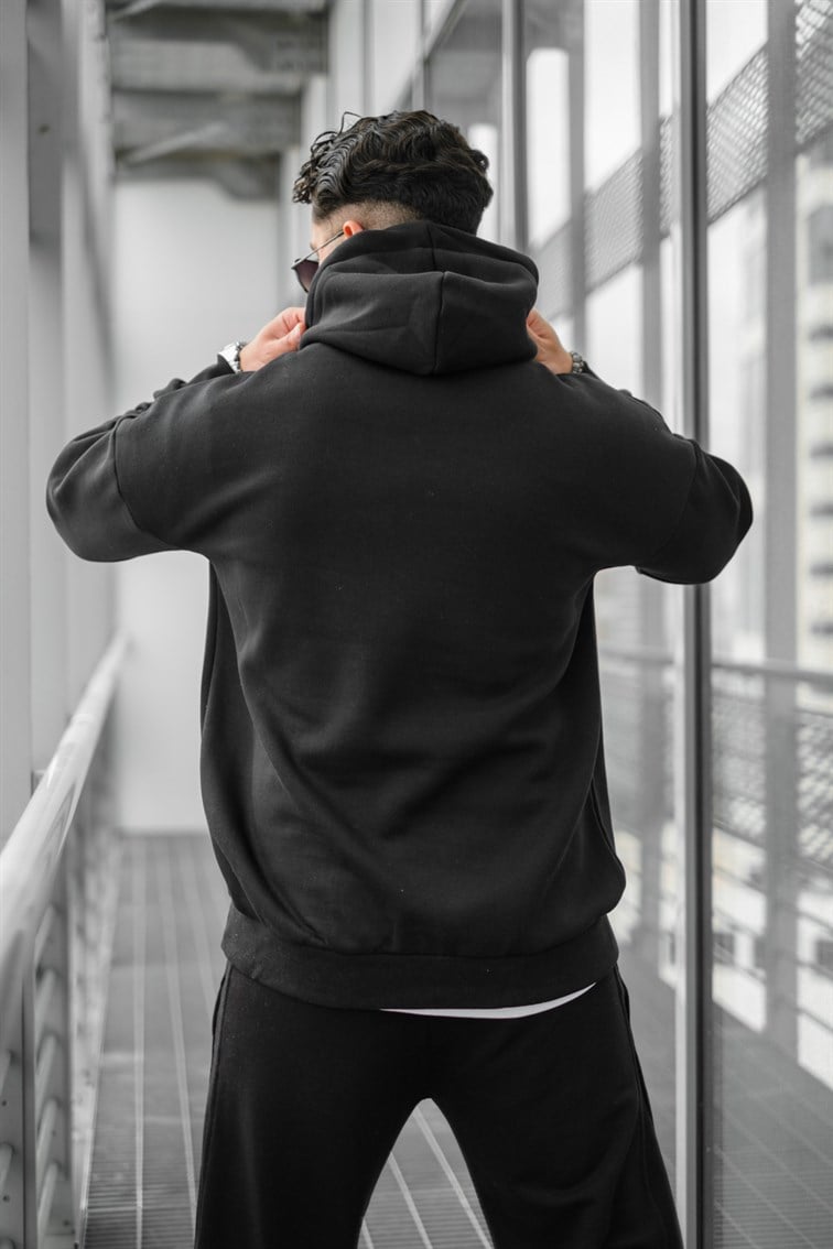 Oversize Basıc Kapüşonlu Unisex Sweatshirt