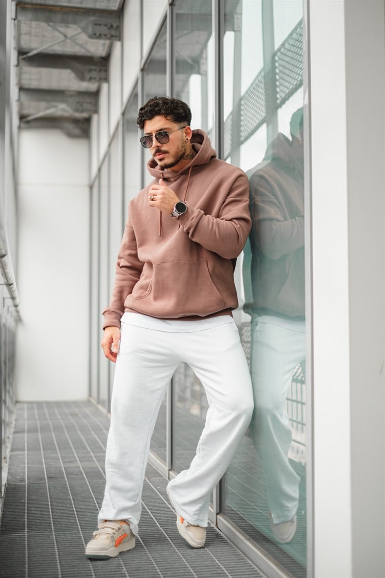 Oversize Basıc Kapüşonlu Unisex Sweatshirt