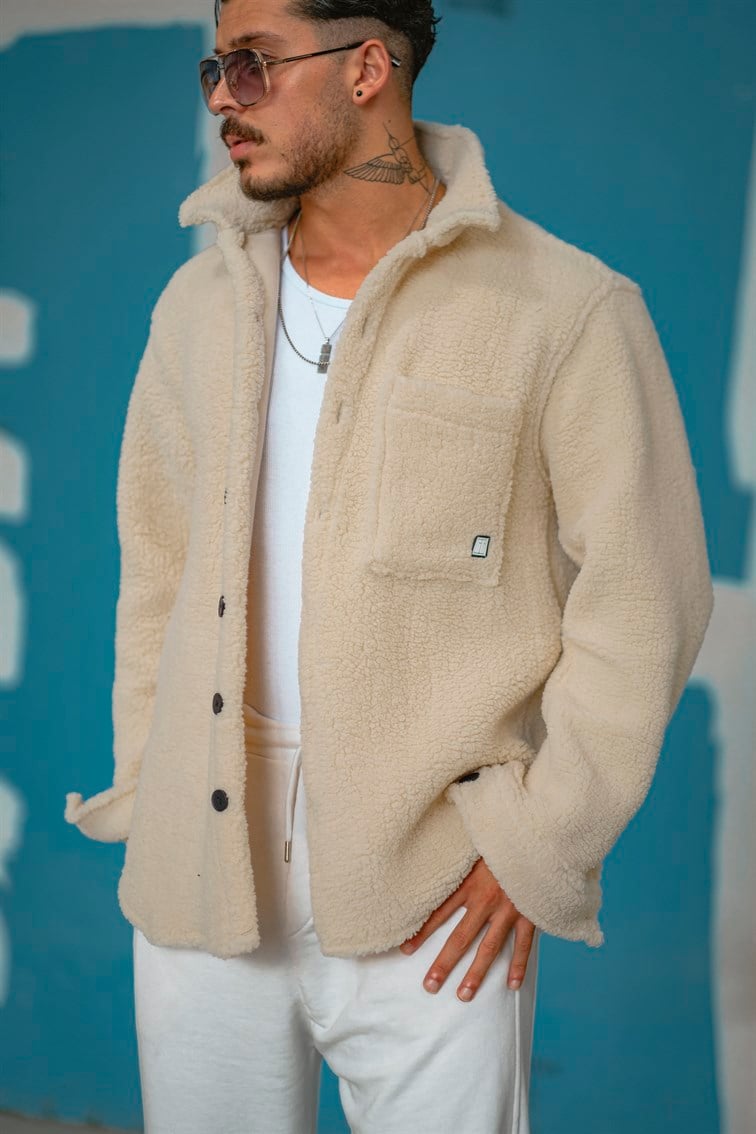 Oversize Basıc Peluş Gömlek / Ceket