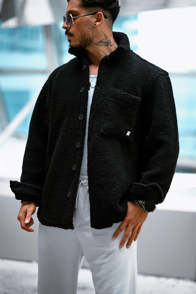 Oversize Basıc Peluş Gömlek / Ceket