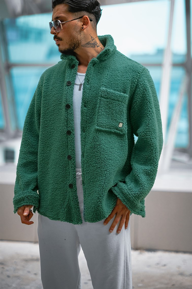 Oversize Basıc Peluş Gömlek / Ceket