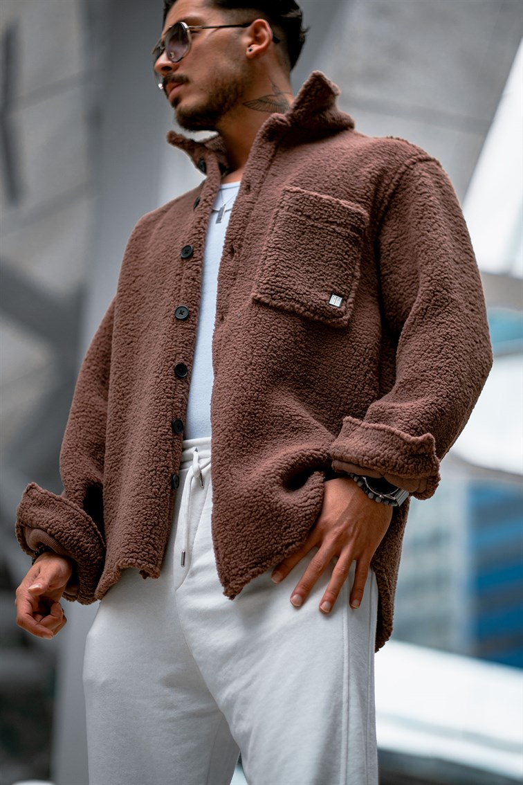 Oversize Basıc Peluş Gömlek / Ceket