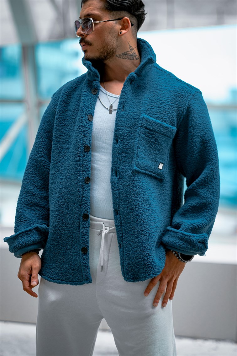 Oversize Basıc Peluş Gömlek / Ceket