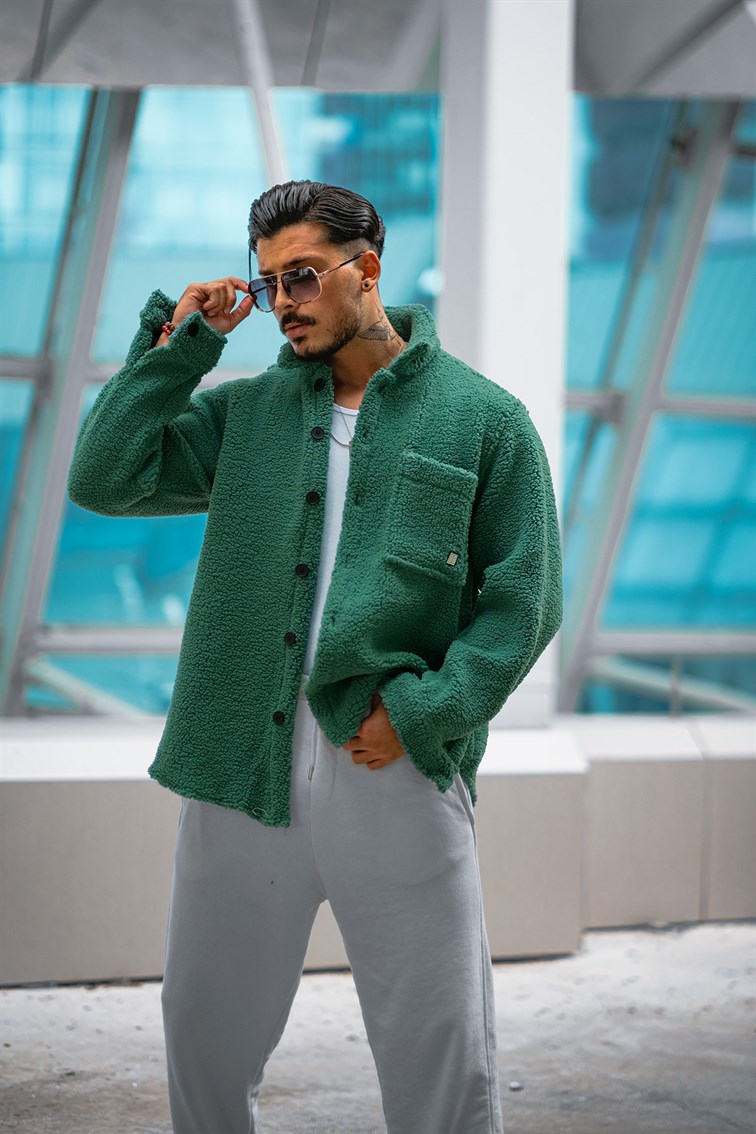 Oversize Basıc Peluş Gömlek / Ceket