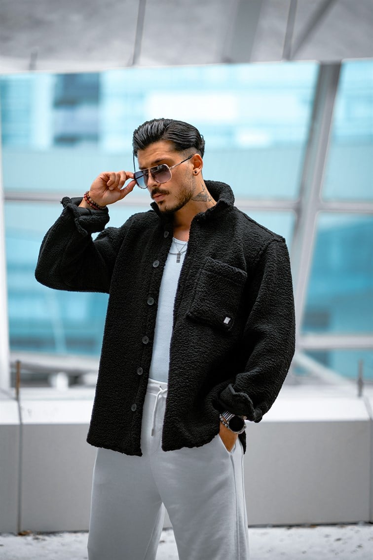 Oversize Basıc Peluş Gömlek / Ceket