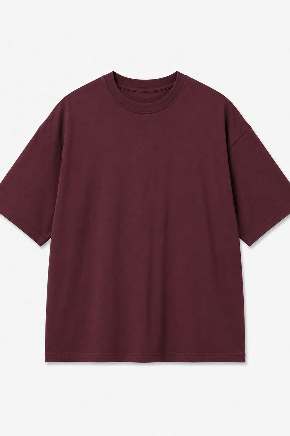 Oversize Basic Tshırt Bordo