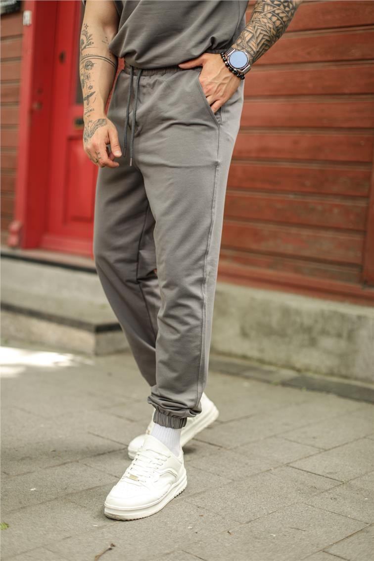 Paçası Lasitili Basic Eşofman Antrasit