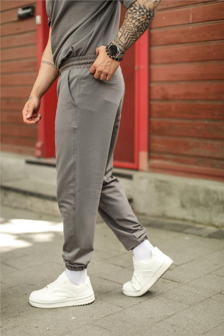 Paçası Lasitili Basic Eşofman Antrasit