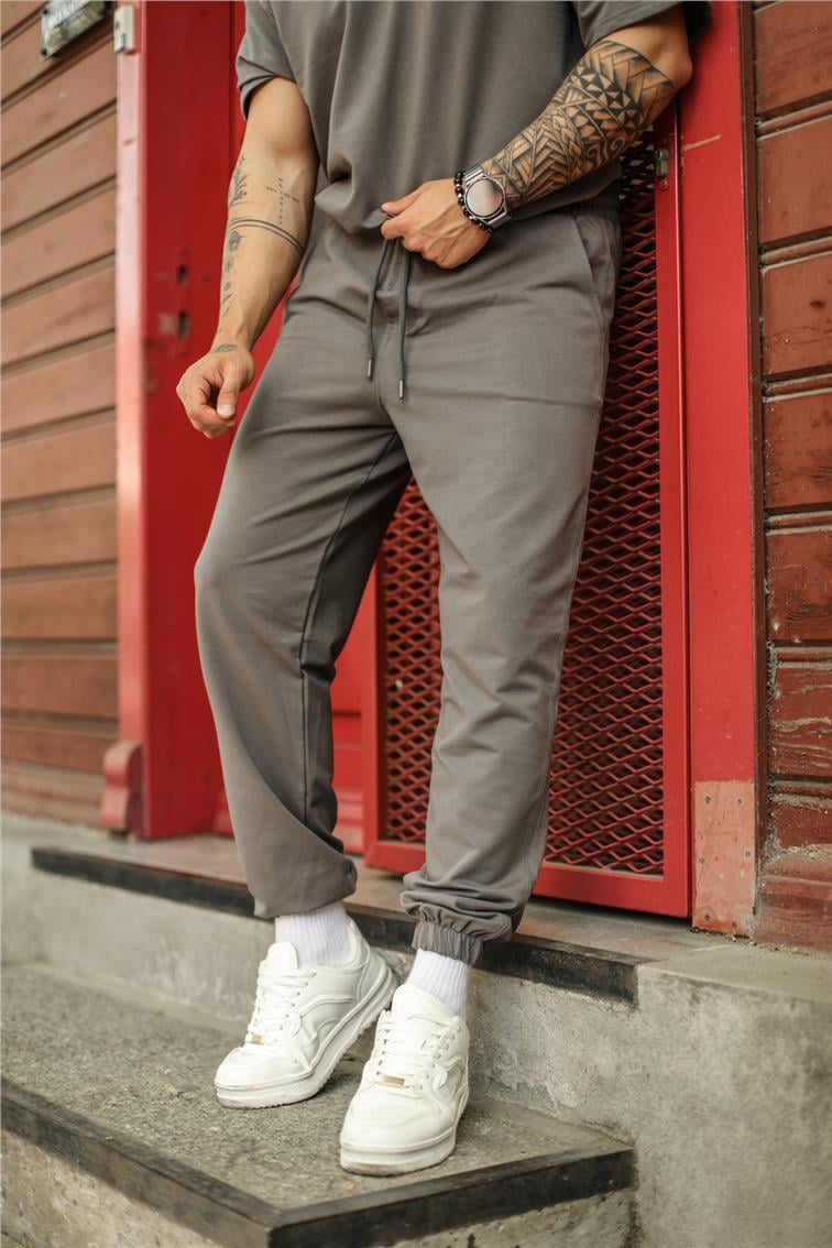 Paçası Lasitili Basic Eşofman Antrasit