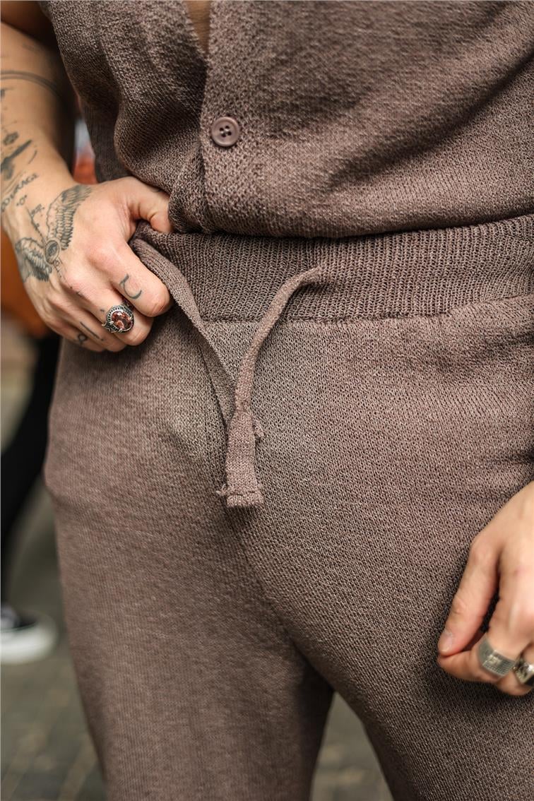 Pamuklu Baggy Pantolon Kahve