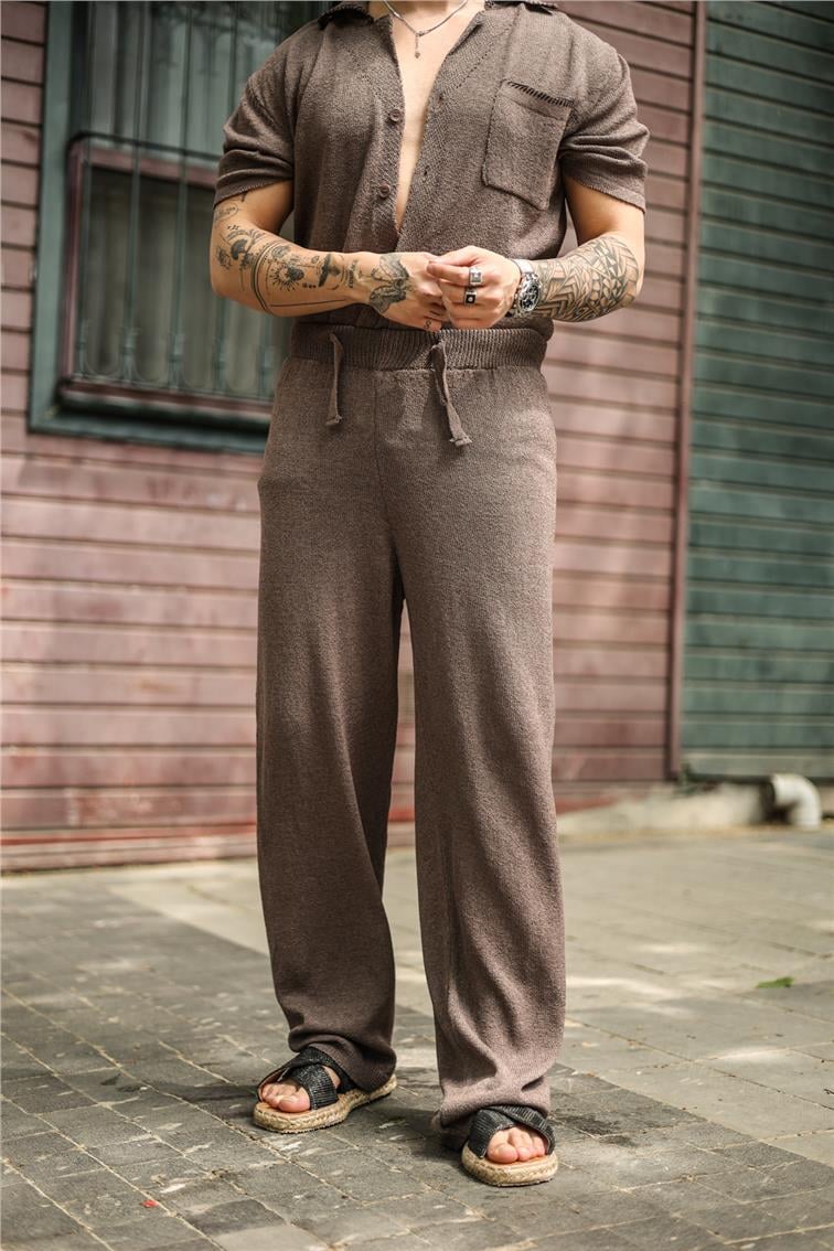 Pamuklu Baggy Pantolon Kahve