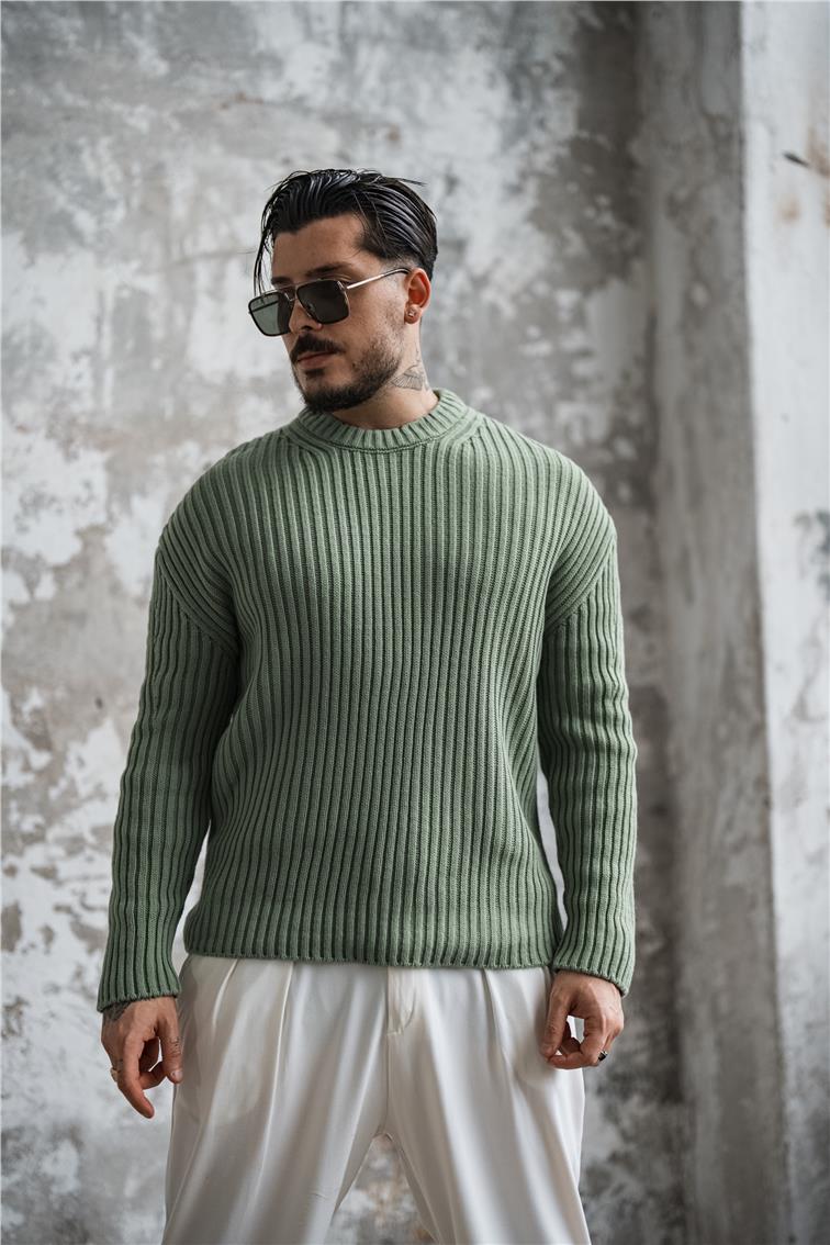 Pamuklu Oversize Kazak Mint