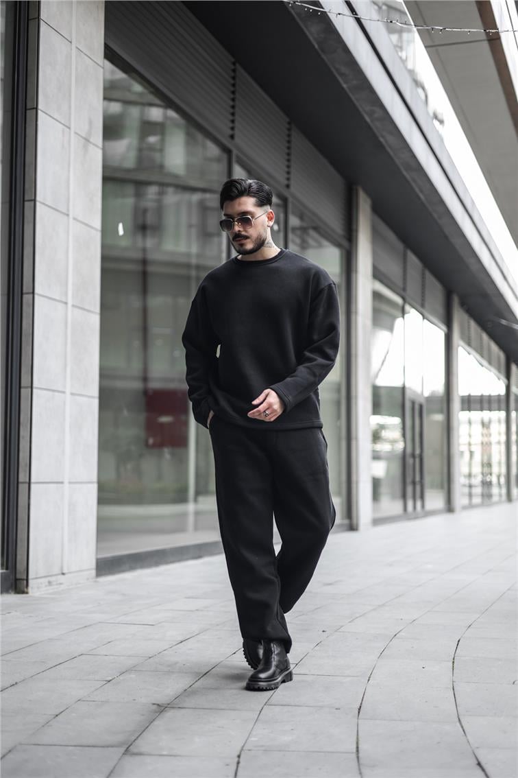 Pamuklu Oversize Sweatshirt Siyah