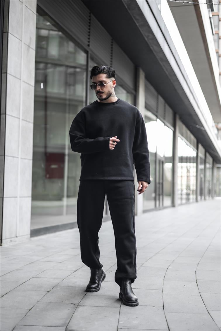 Pamuklu Oversize Sweatshirt Siyah