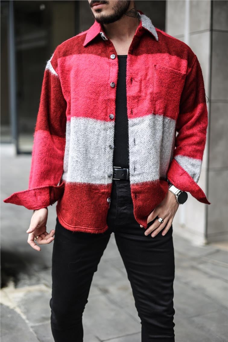Paralel Oduncu Oversize Gömlek Fuşya