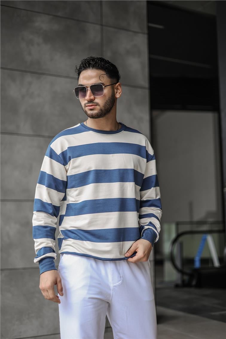 Paralel Overisze Sweatshirt Koyu Mavi