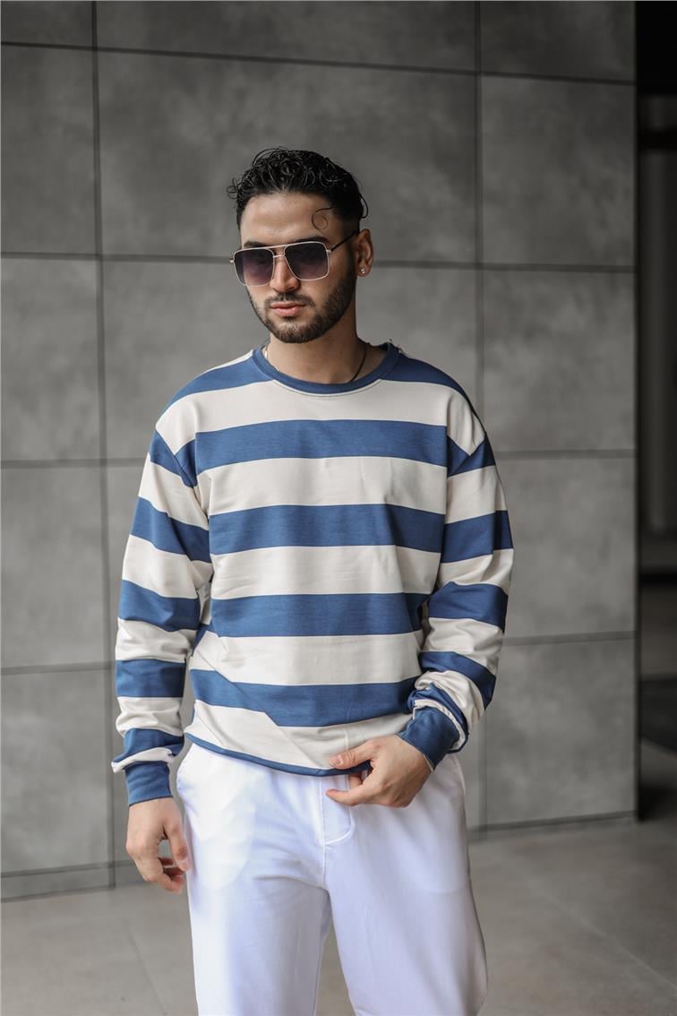 Paralel Overisze Sweatshirt Koyu Mavi