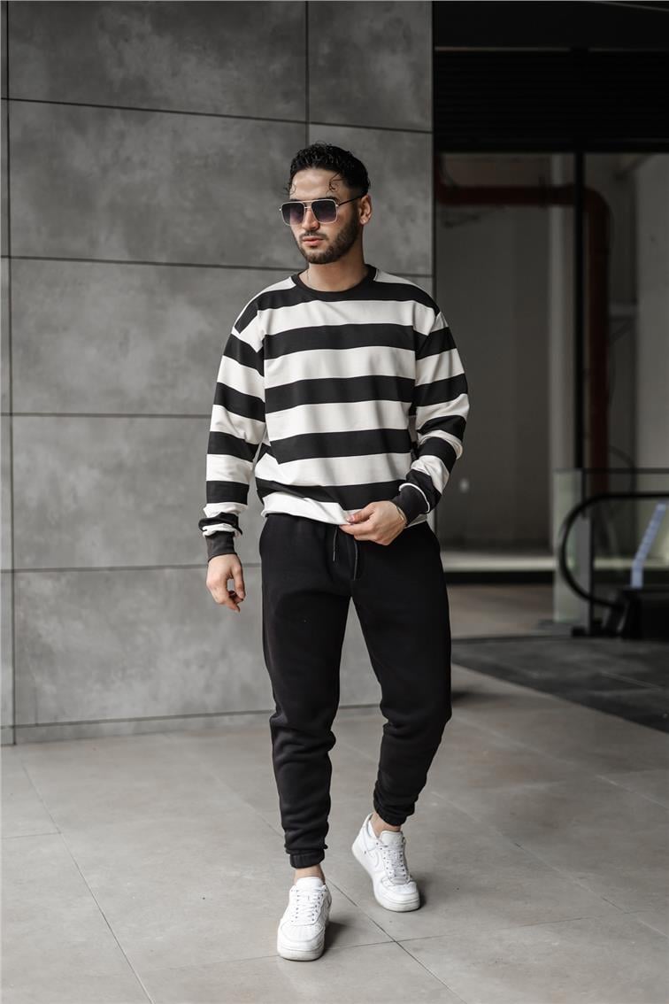 Paralel Overisze Sweatshirt Siyah