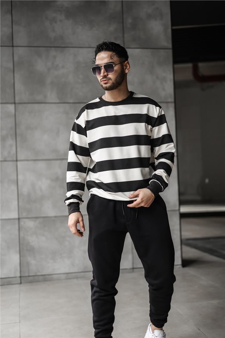 Paralel Overisze Sweatshirt Siyah