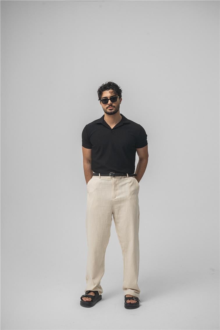 Polo Yaka Basic T-Shirt Siyah