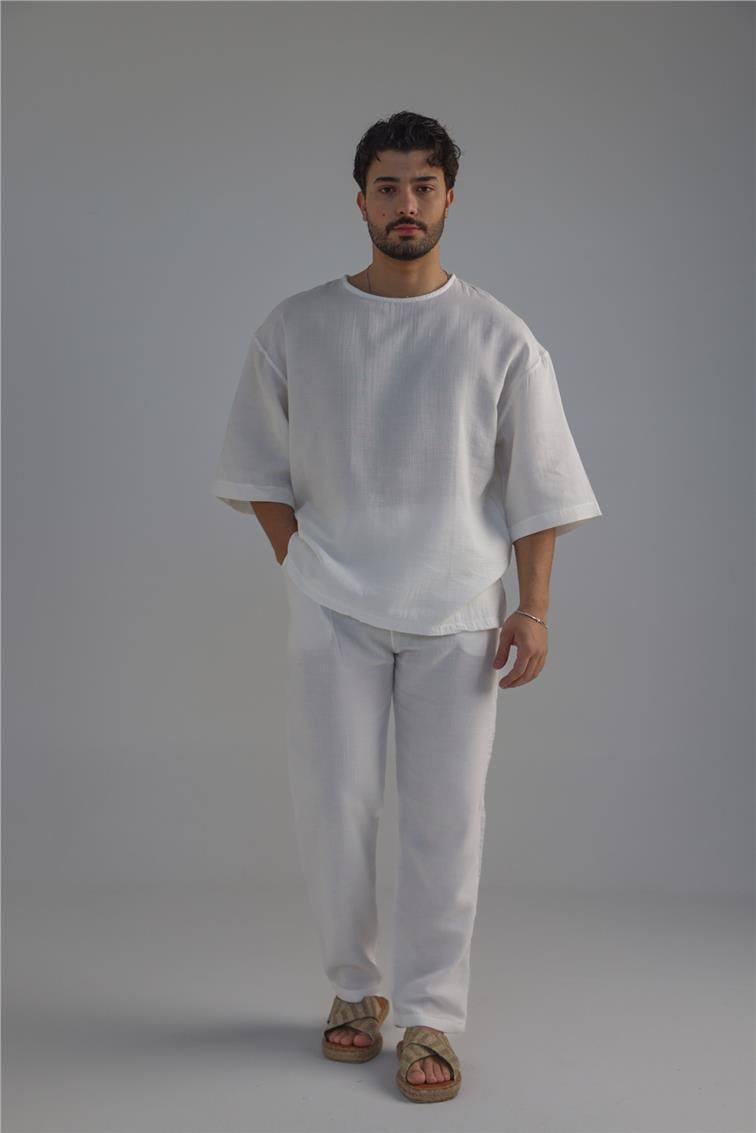 Regular Müslin Takım Beyaz