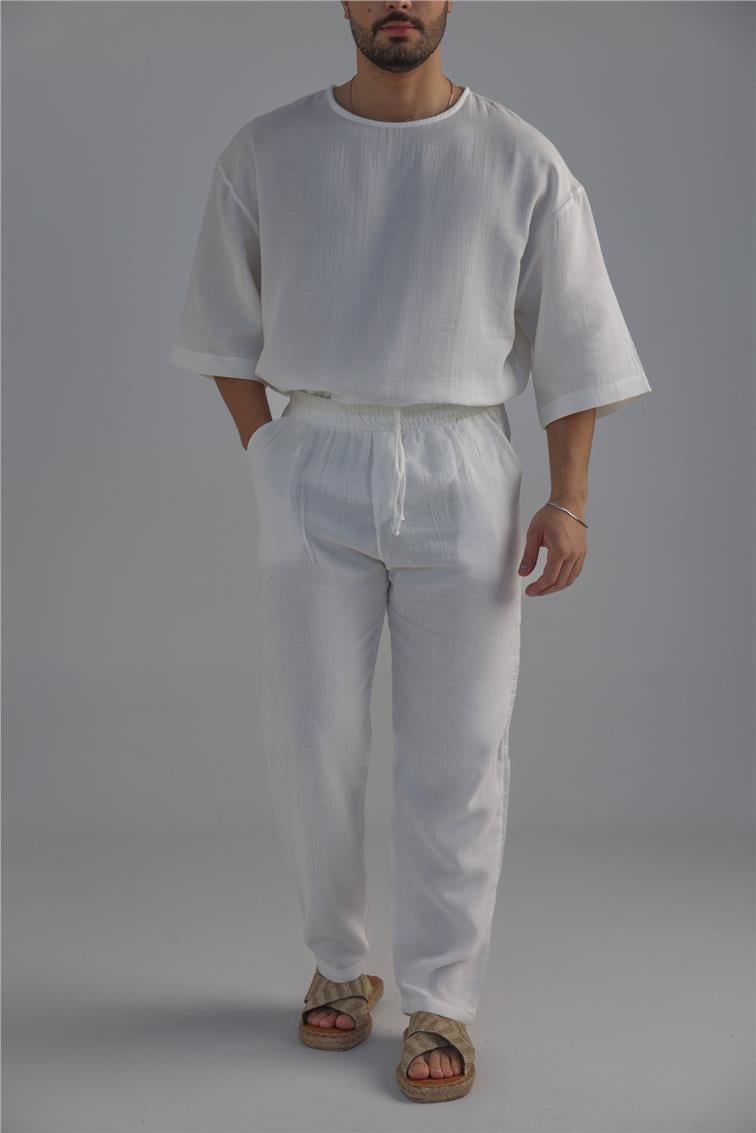 Regular Müslin Takım Beyaz