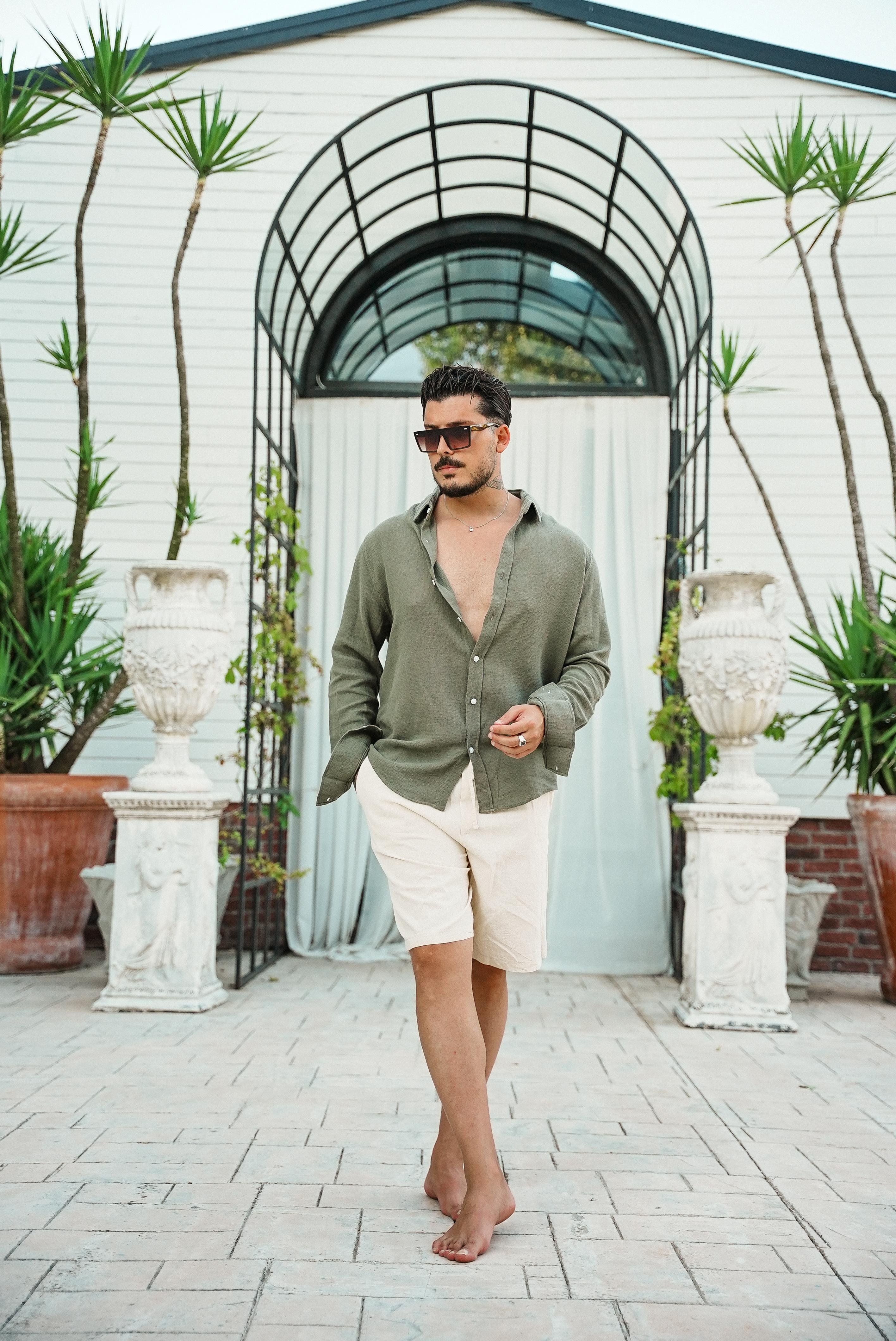 Regular Örme Gömlek Haki