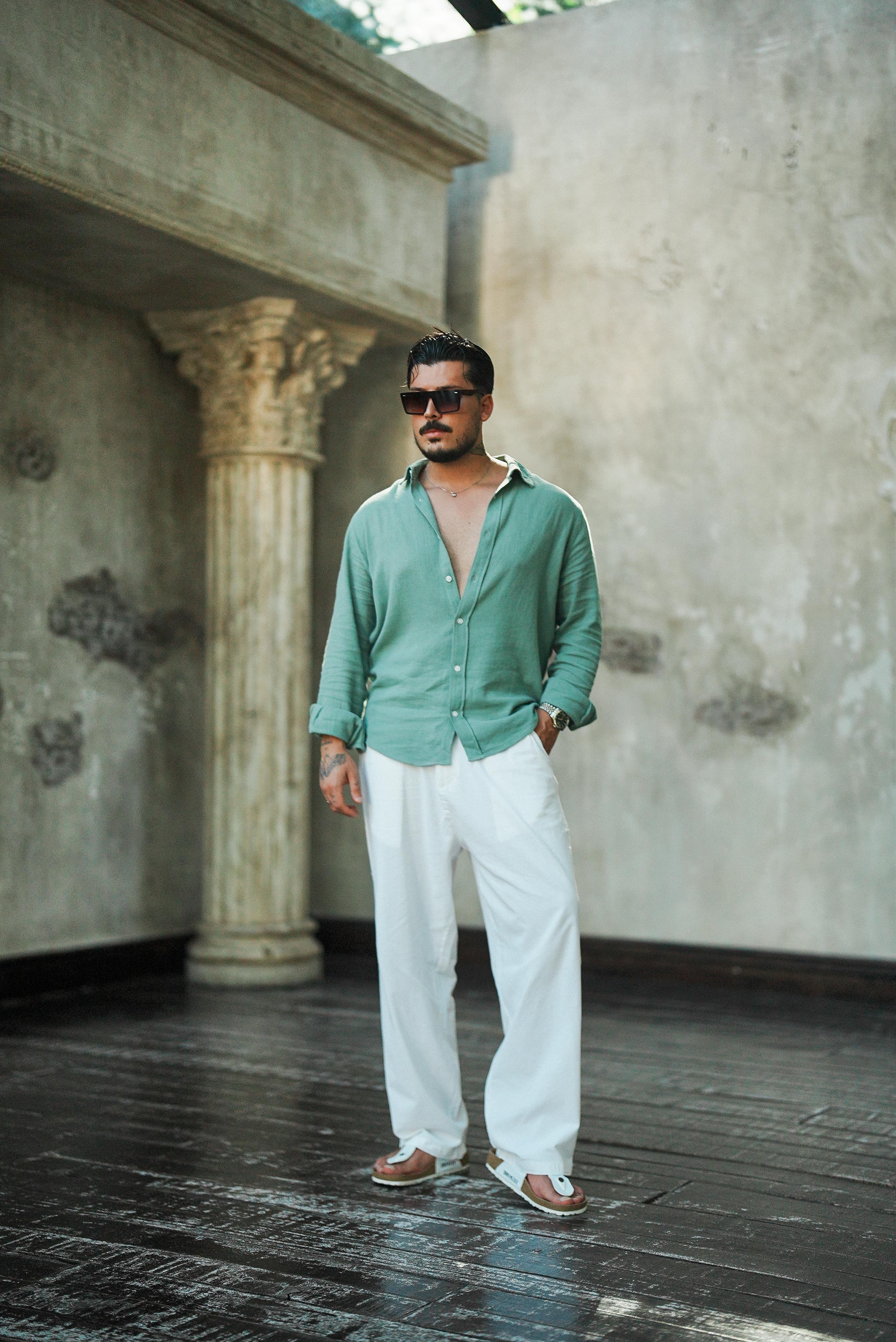 Regular Örme Gömlek Su Yeşili