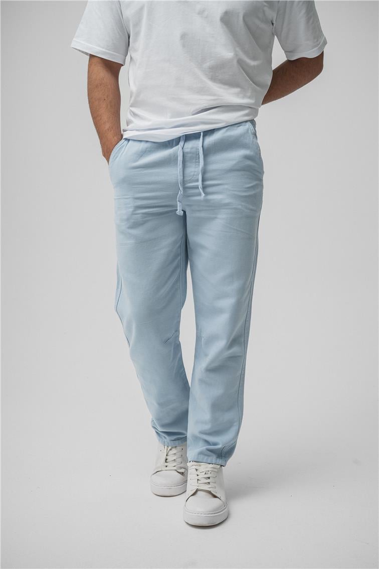 Regular Pamuklu Kot Pant. Açık Mavi