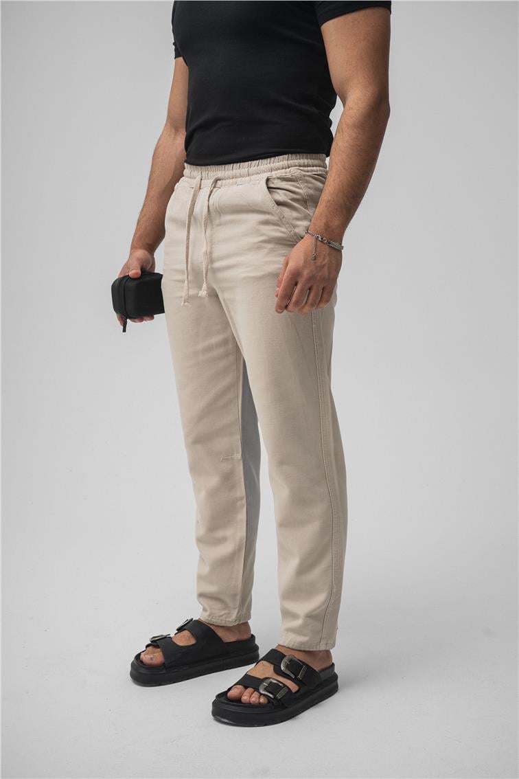 Regular Pamuklu Kot Pant. Taş