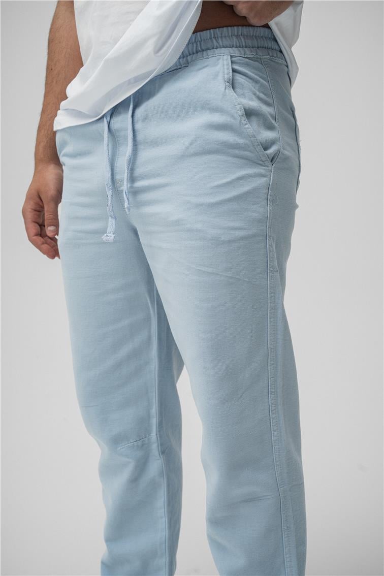 Regular Pamuklu Kot Pant. Açık Mavi
