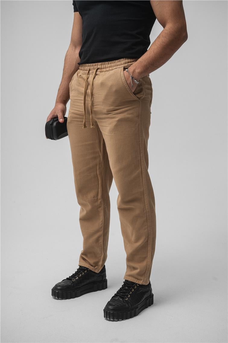Regular Pamuklu Kot Pant. Kahve