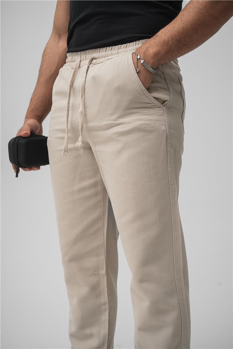 Regular Pamuklu Kot Pant. Taş