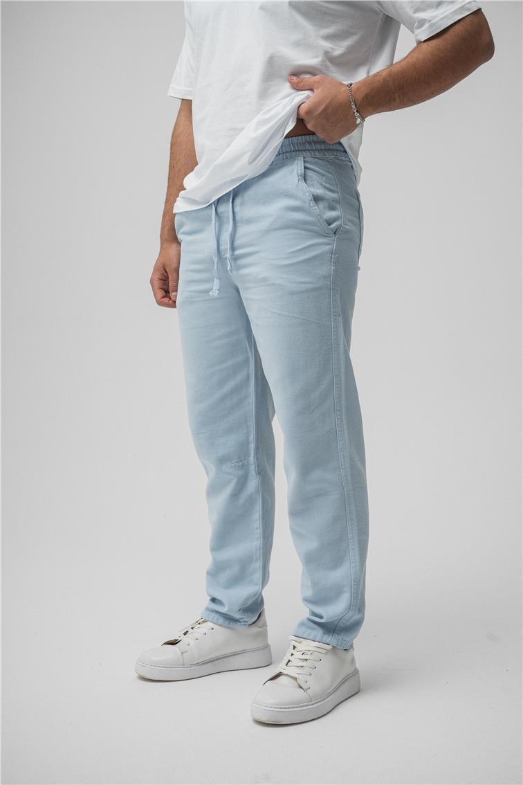 Regular Pamuklu Kot Pant. Açık Mavi