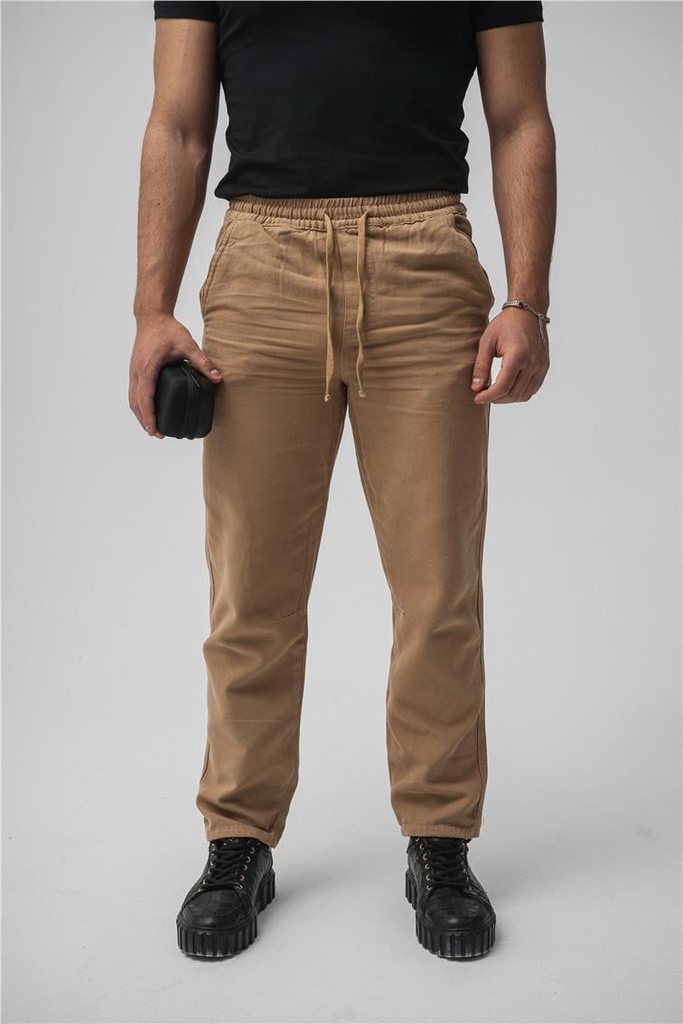 Regular Pamuklu Kot Pant. Kahve