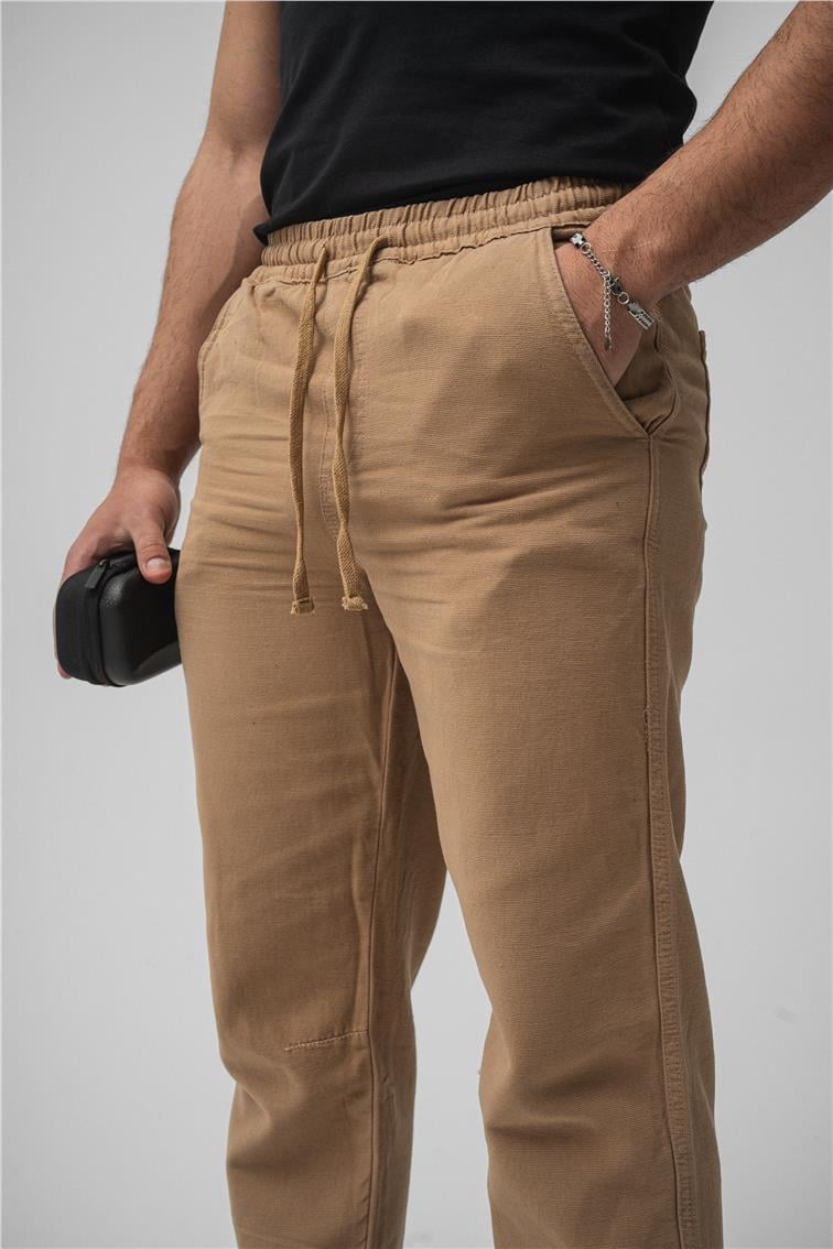 Regular Pamuklu Kot Pant. Kahve
