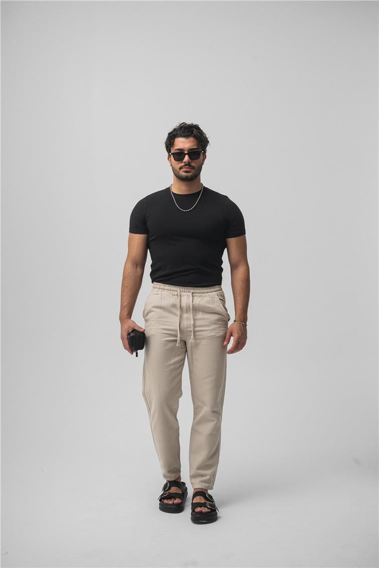 Regular Pamuklu Kot Pant. Taş