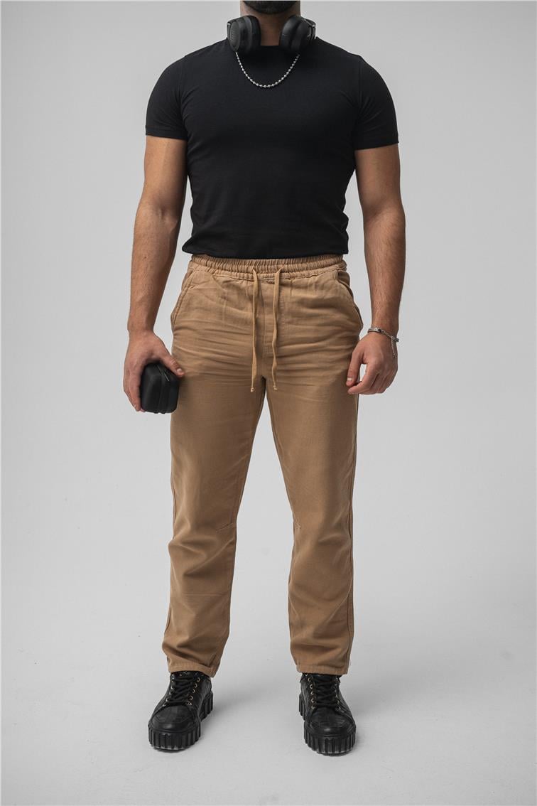 Regular Pamuklu Kot Pant. Kahve