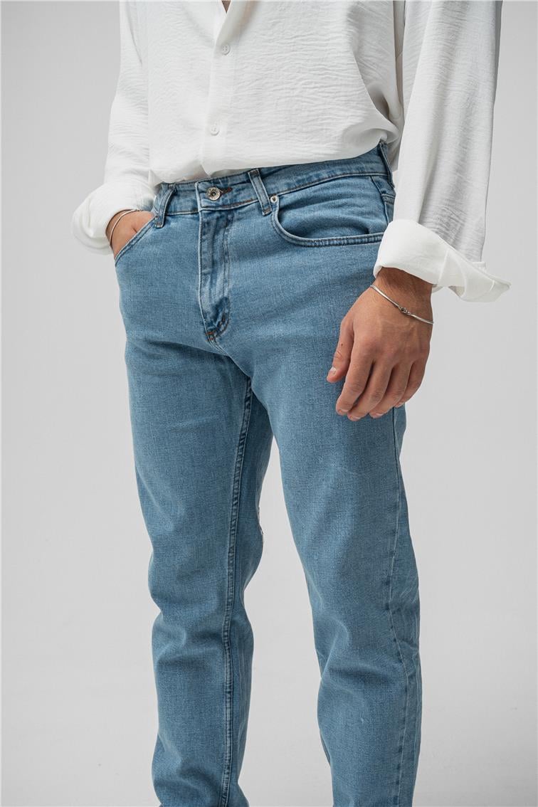 Regular Yıkamalı Jean Mavi