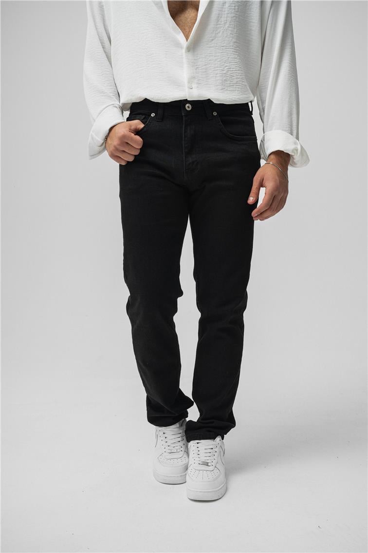 Regular Yıkamalı Jean Siyah