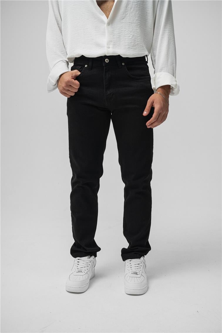 Regular Yıkamalı Jean Siyah