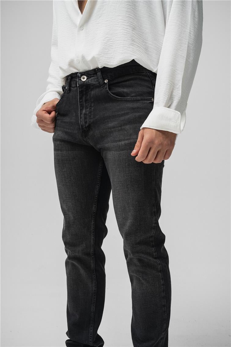 Regular Yıkamalı Jean Yıkamalı Siyah