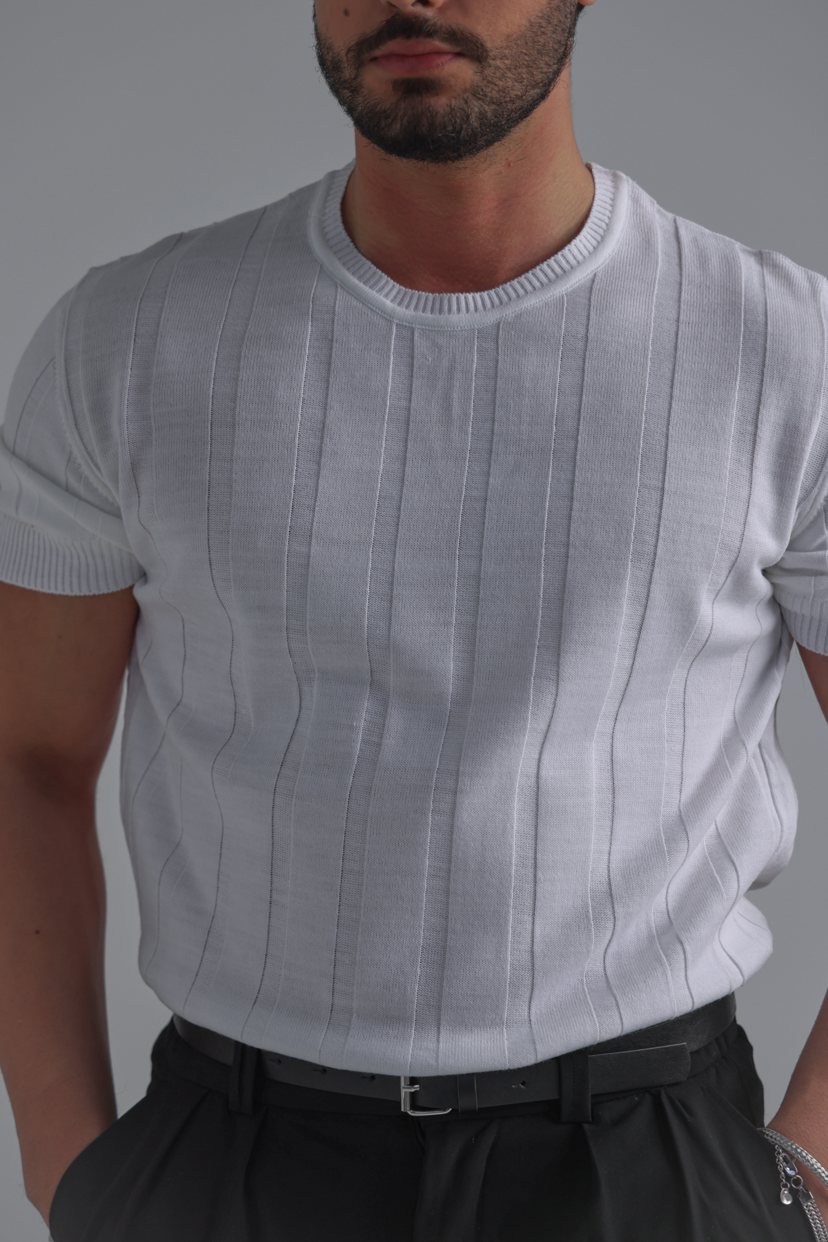 Relaxed Fit Triko Tshirt Beyaz