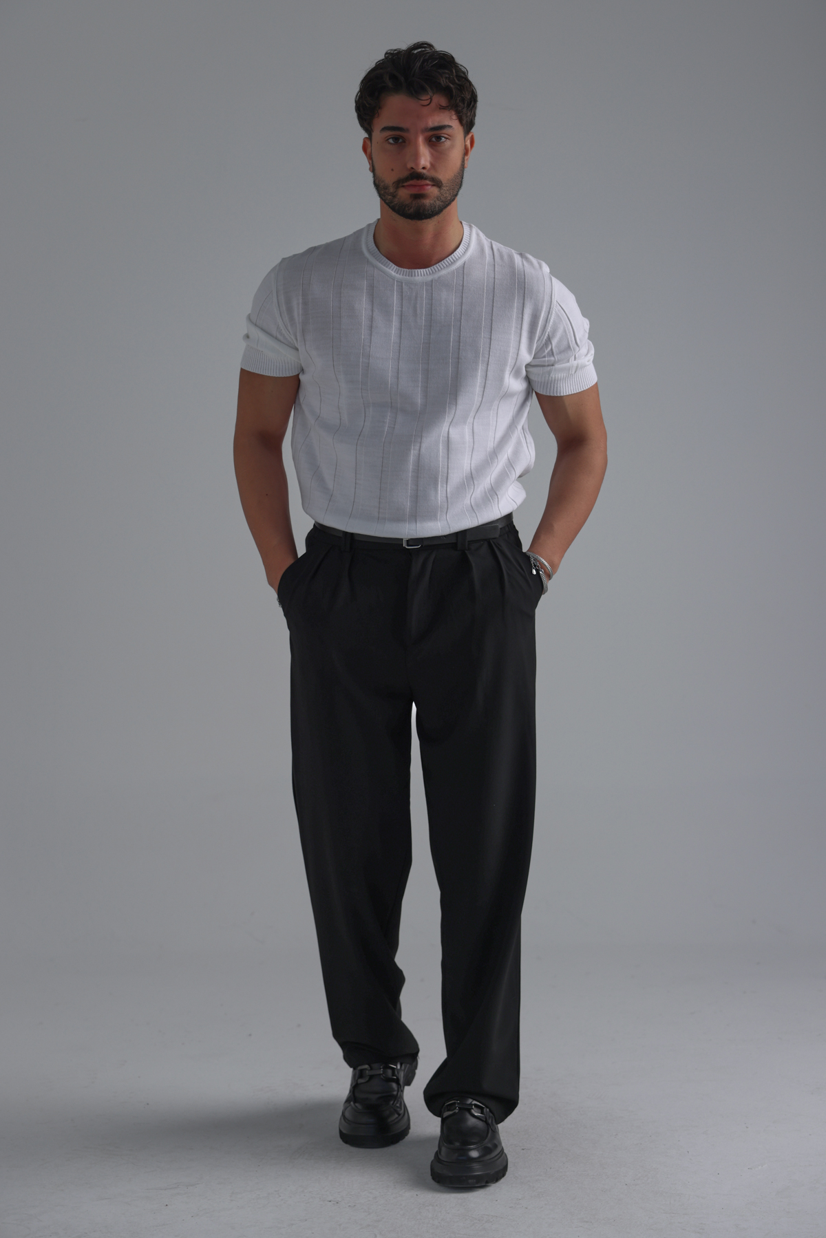 Relaxed Fit Triko Tshirt Beyaz