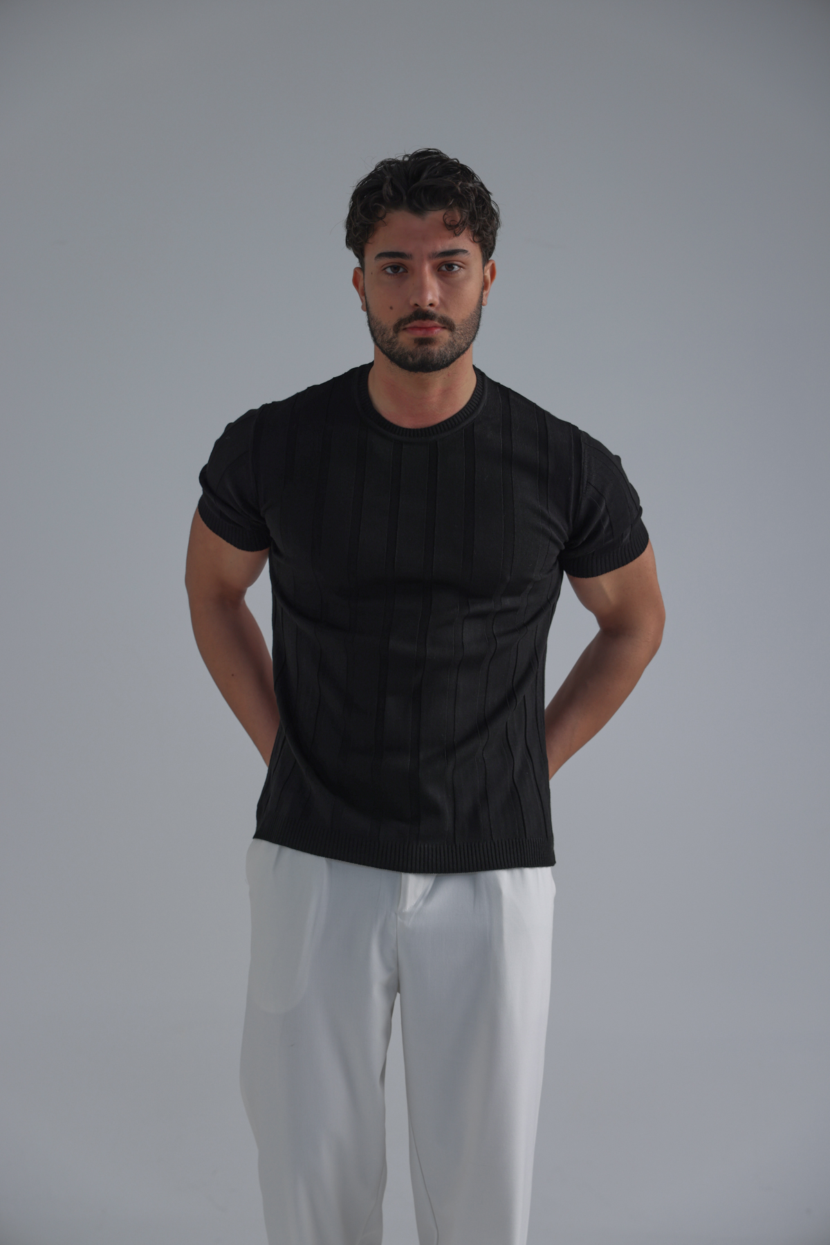 Relaxed Fit Triko Tshirt Siyah