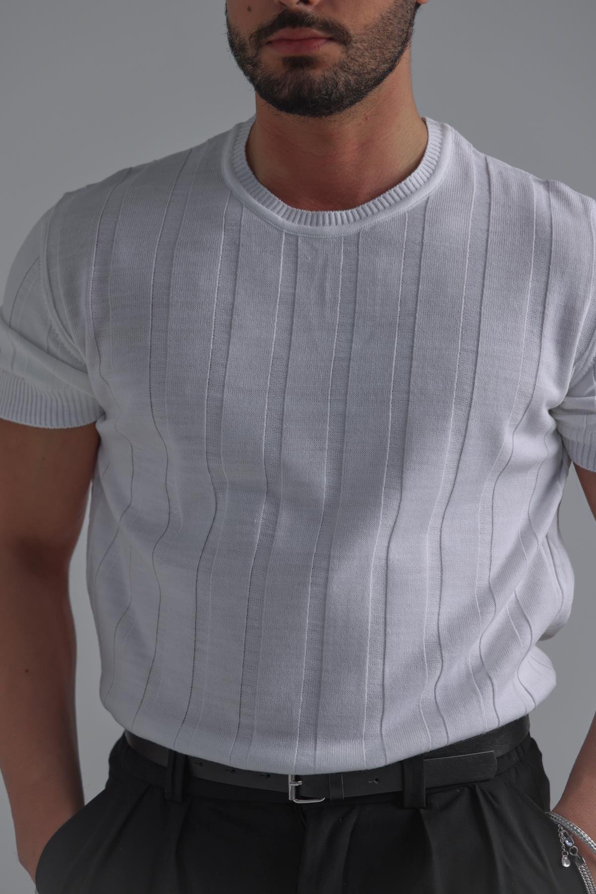 Relaxed Triko T-Shirt Beyaz