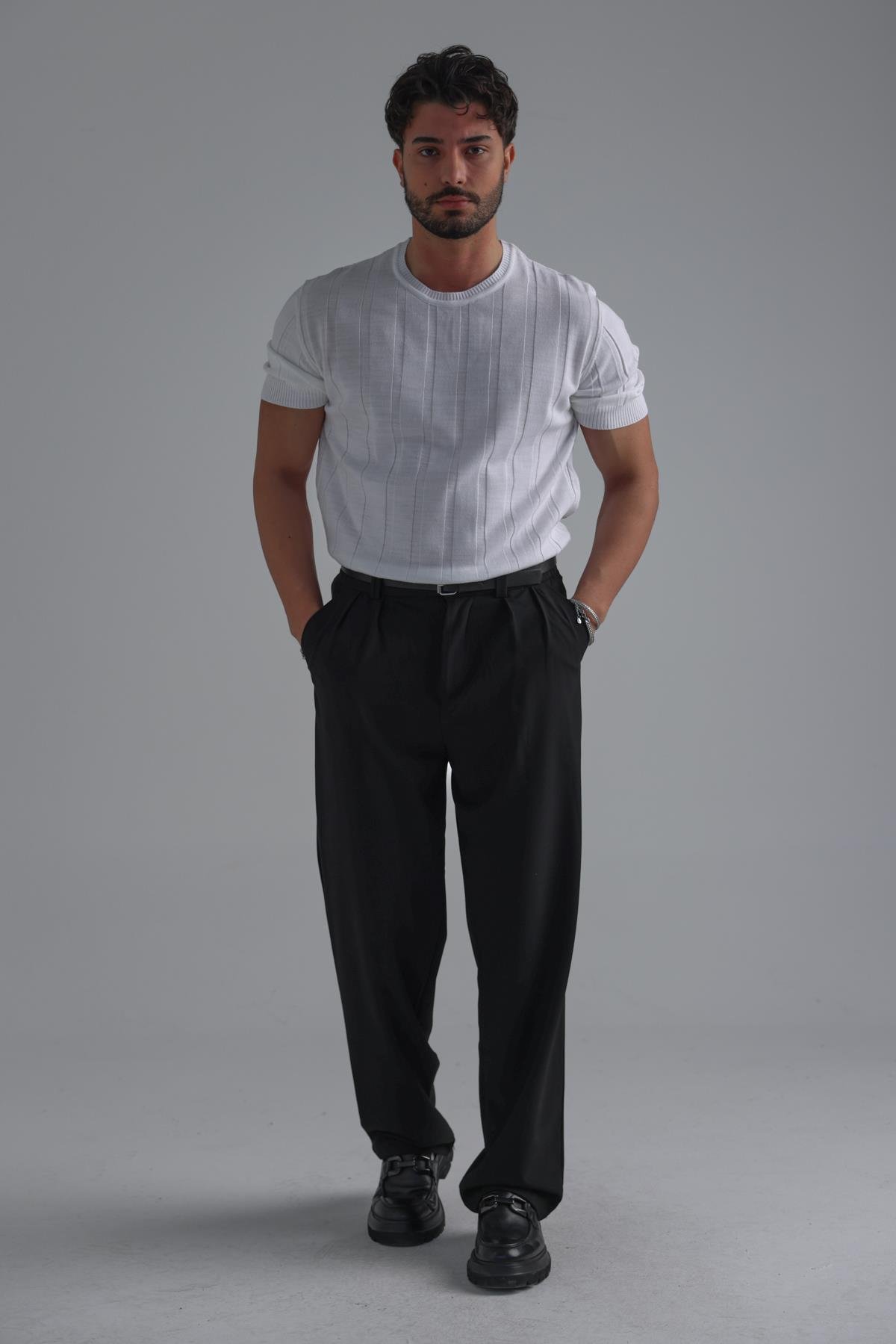 Relaxed Triko T-Shirt Beyaz