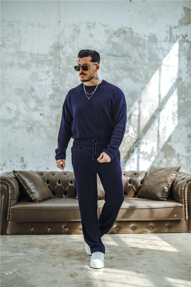 Ribanalı Comfort Pantolon Lacivert