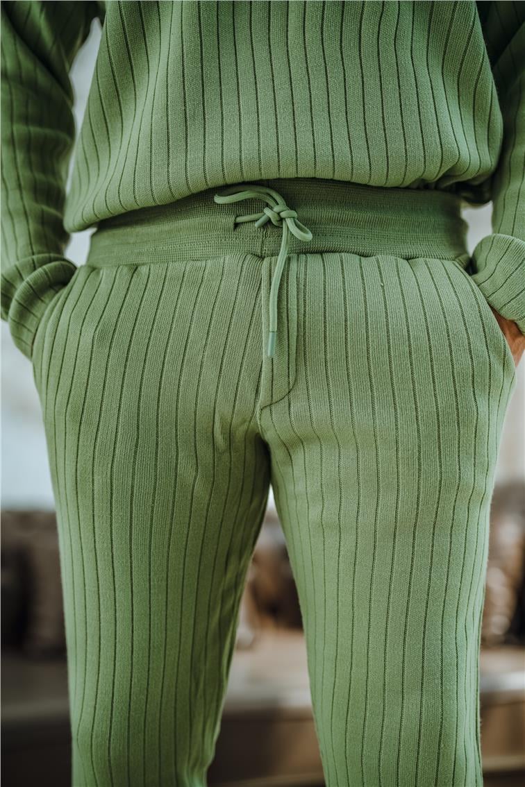 Ribanalı Comfort Pantolon Mint